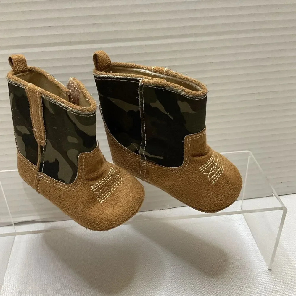 Raising Star Baby Camo Cowboy Boots Hook & Loop Closure‎ 6-9M